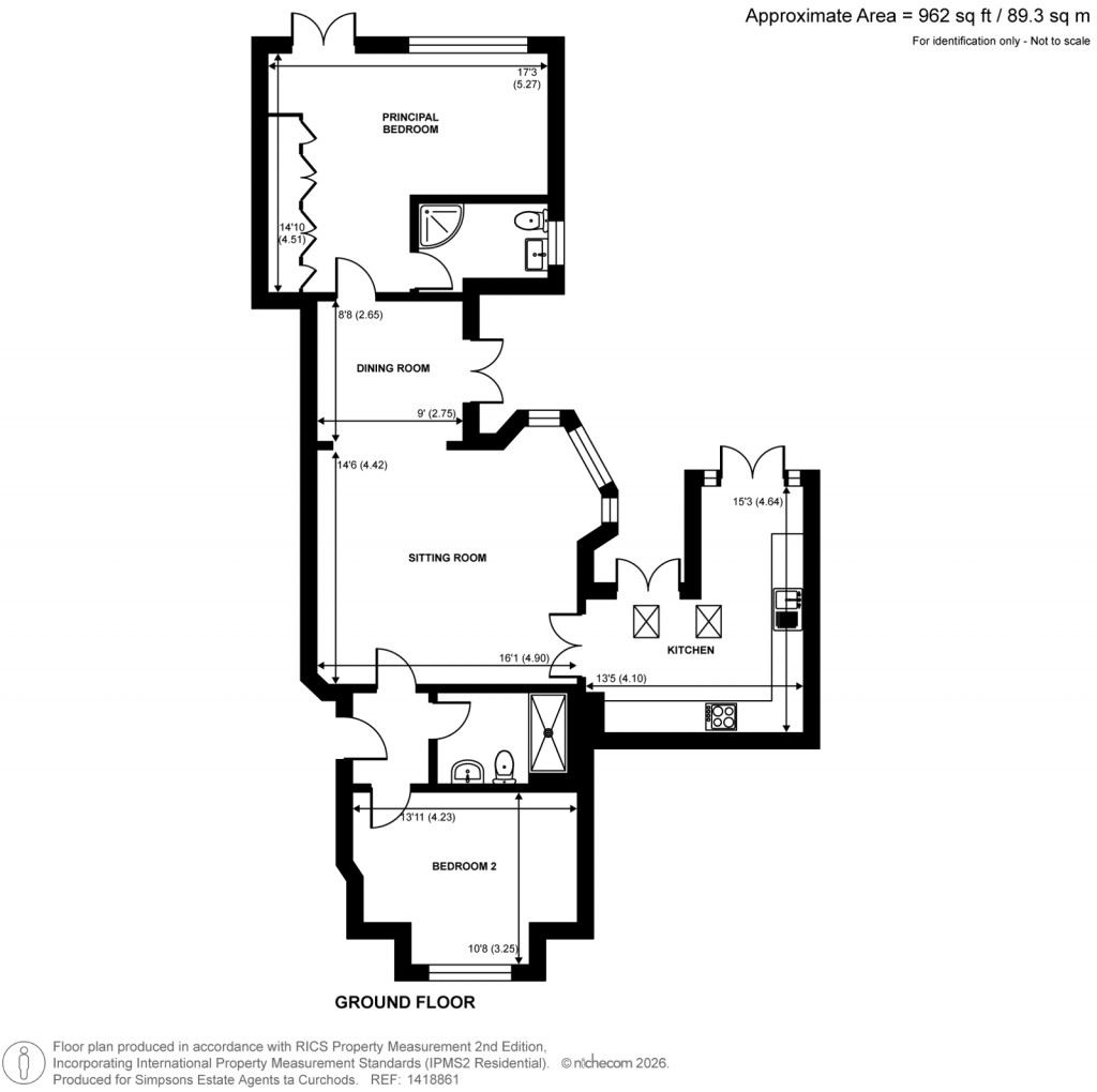 Floorplans For Round Oak Road, Weybridge, Surrey