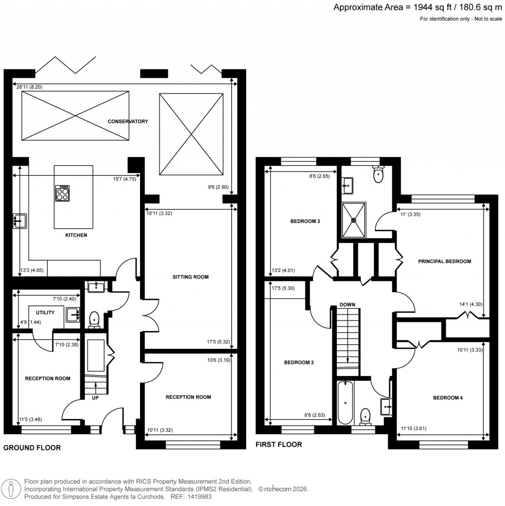Floorplans For Parnell Gardens, Weybridge, Surrey