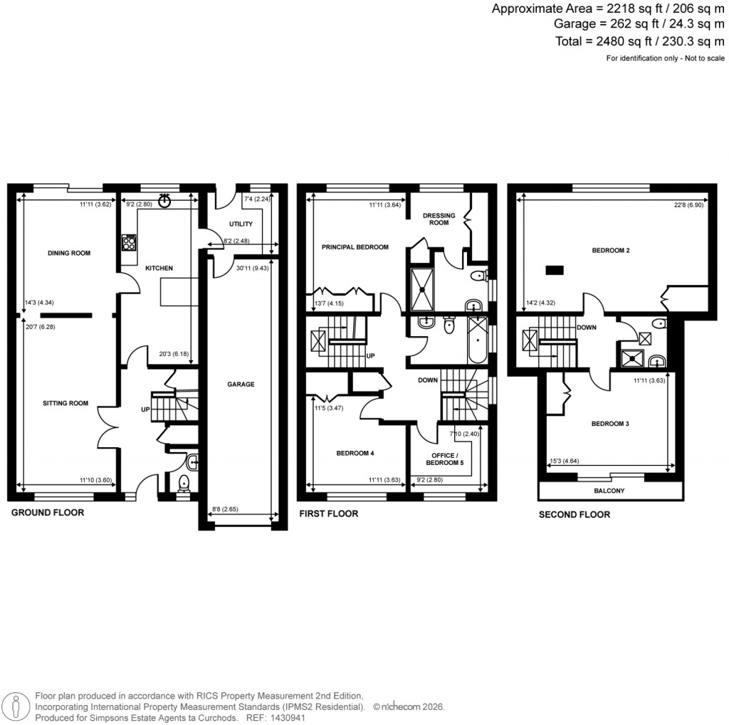 Floorplans For Fox Close, Weybridge, Surrey