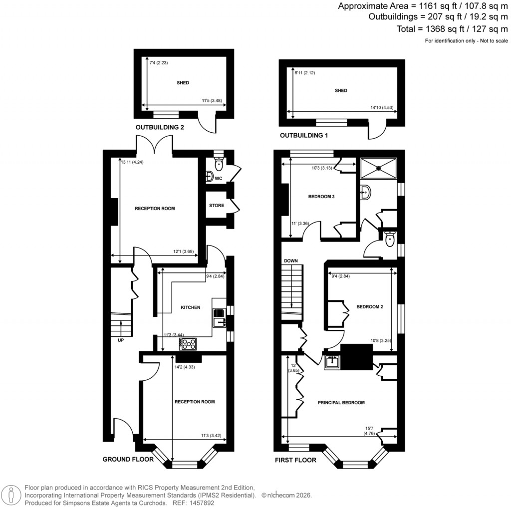 Floorplans For Cedar Road, Weybridge, Surrey