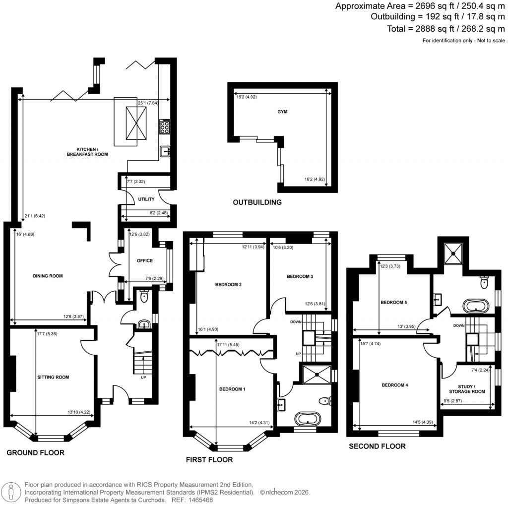 Floorplans For Curzon Road, Weybridge, Surrey