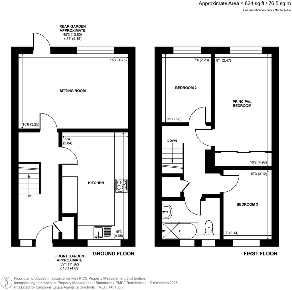 Floorplans For Meadows Leigh Close, Weybridge, Surrey
