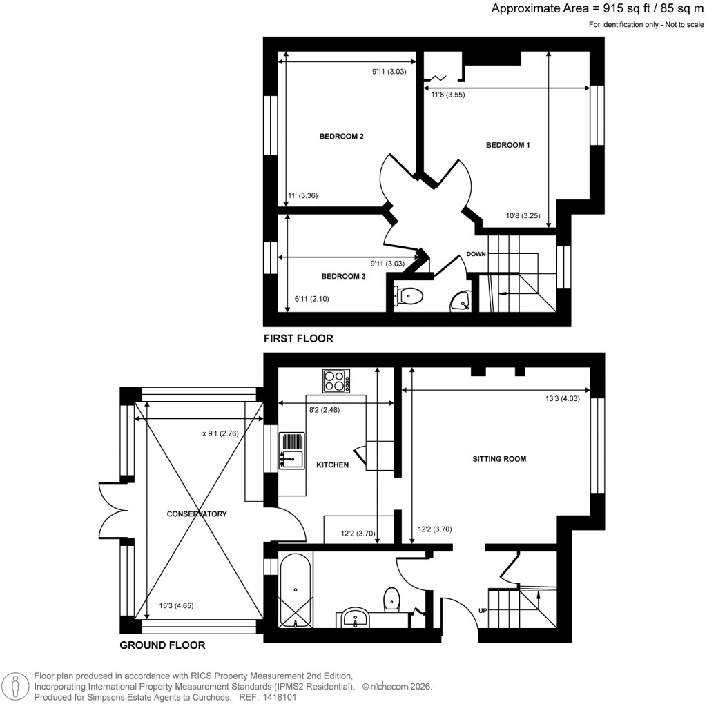 Floorplans For Balfour Avenue, Woking, Surrey