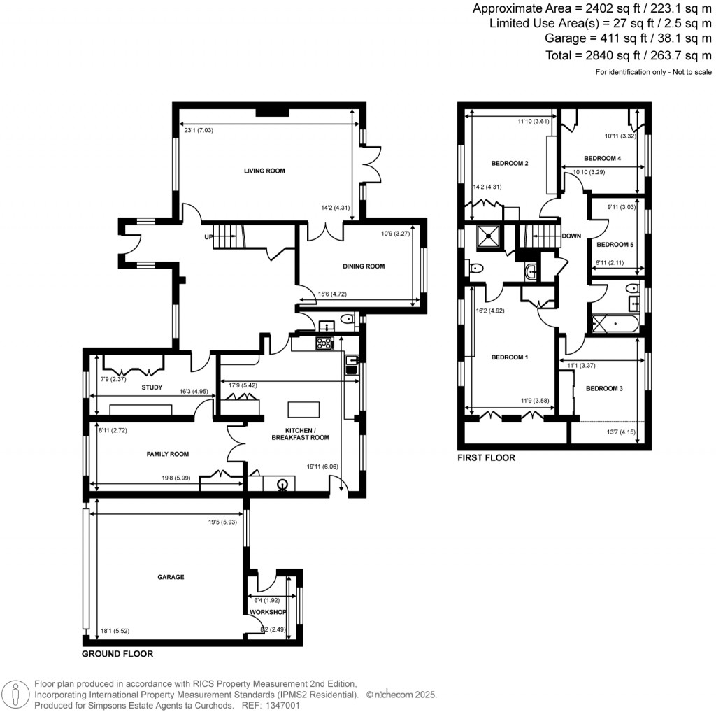 Floorplans For Blenheim Gardens, HOOK HEATH, Surrey