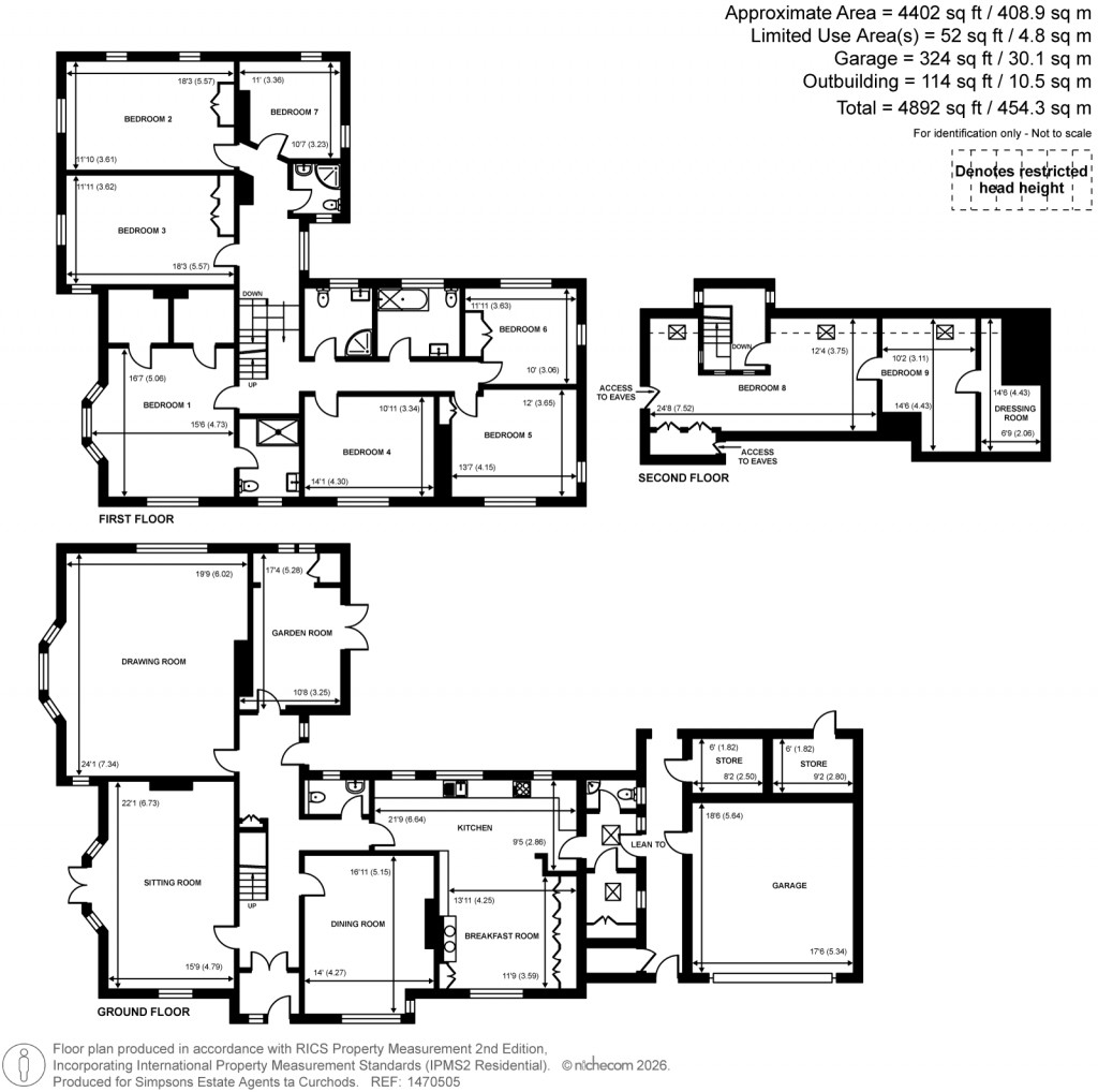 Floorplans For Hook Heath Avenue, Woking, Surrey