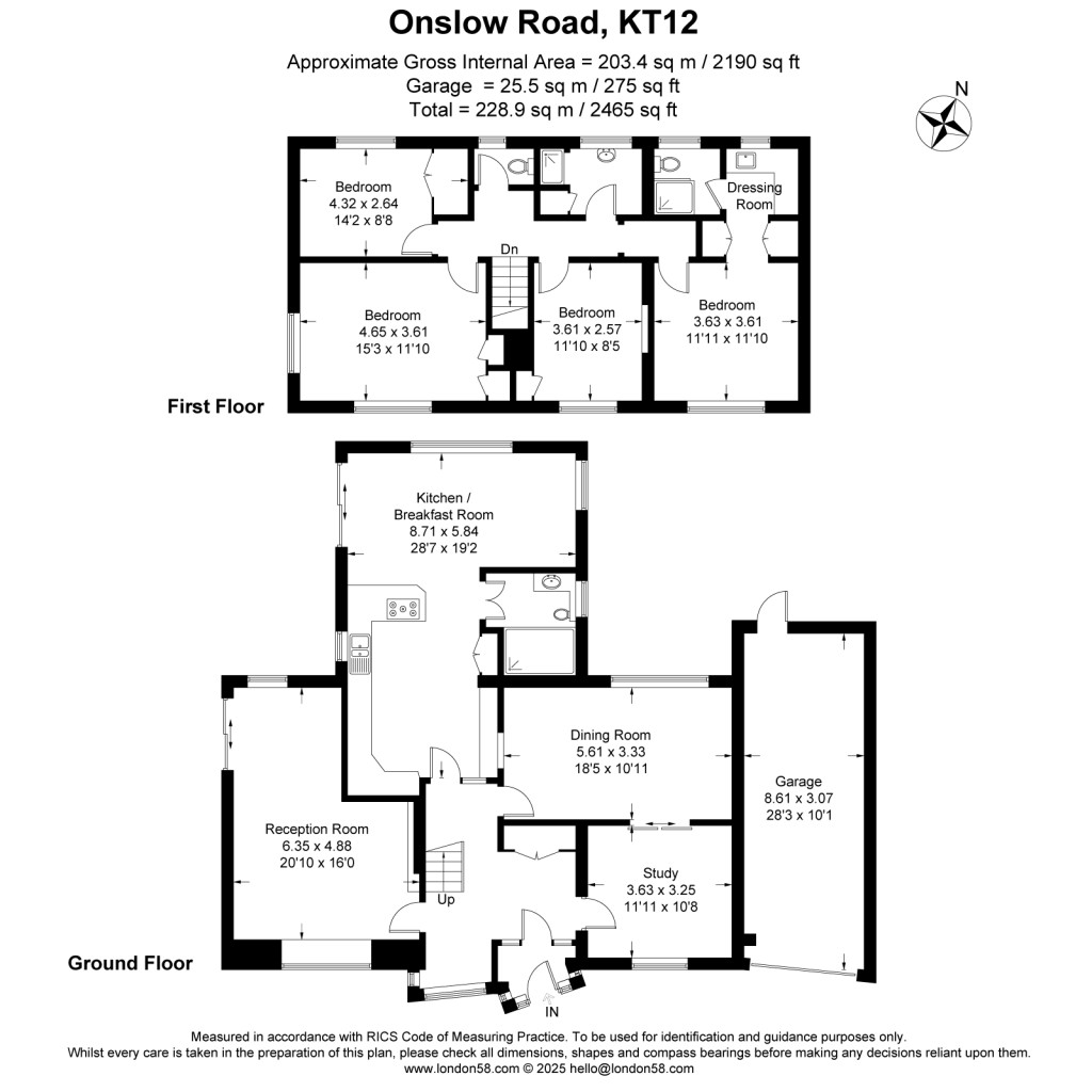 Floorplans For Onslow Road, Burwood Park, KT12