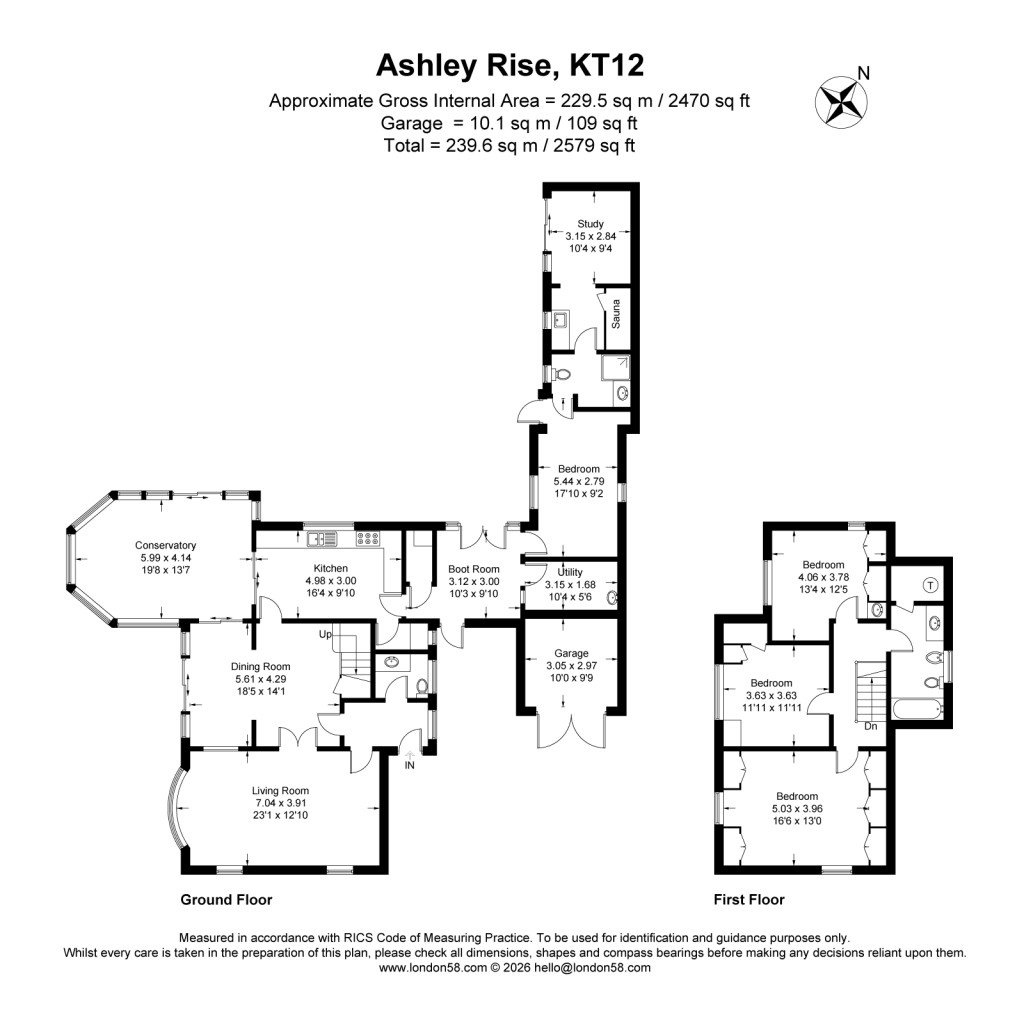 Floorplans For Ashley Rise, Walton-On-Thames, Surrey