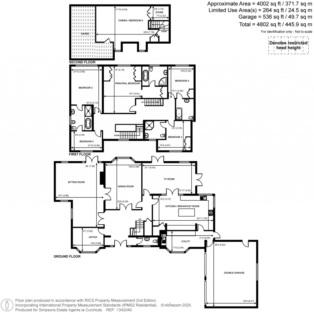 Floorplans For Onslow Road, Burwood Park, Walton-On-Thames