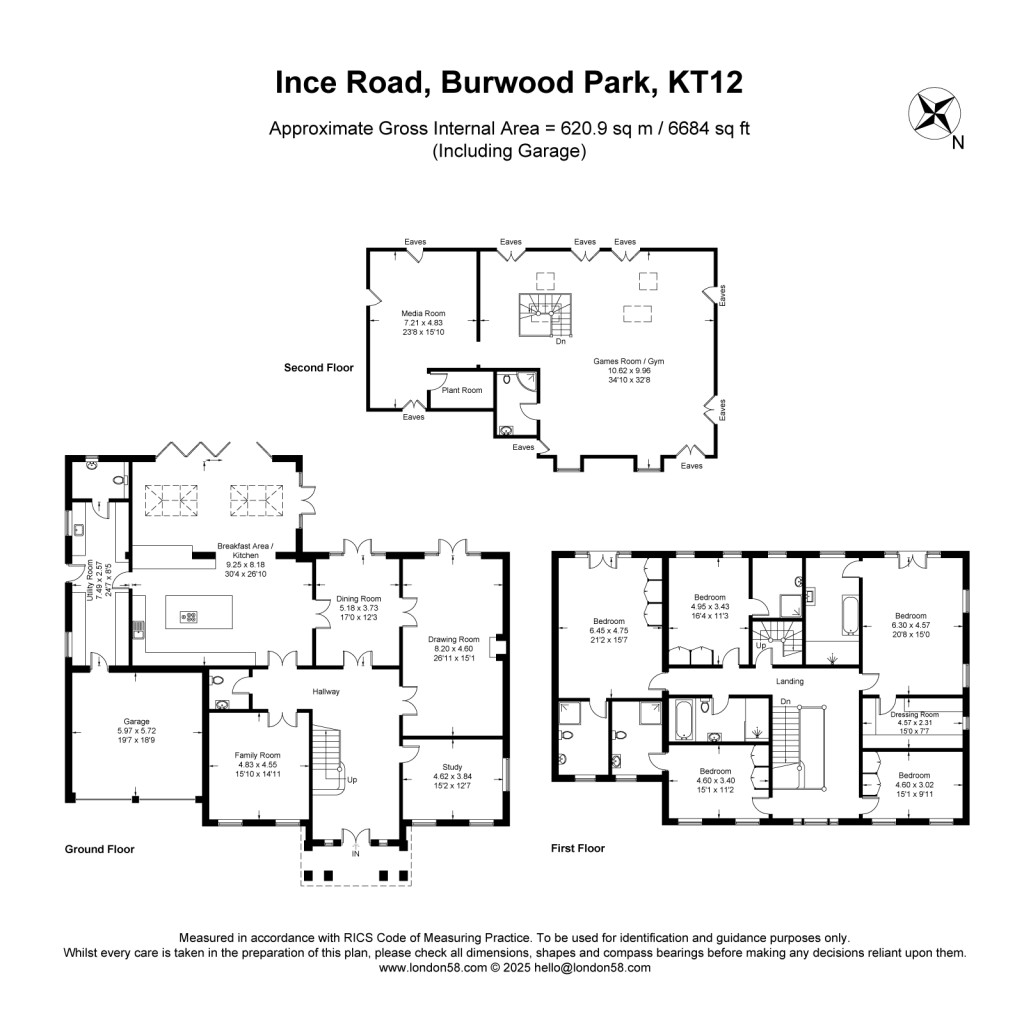 Floorplans For Ince Road, Burwood Park, KT12