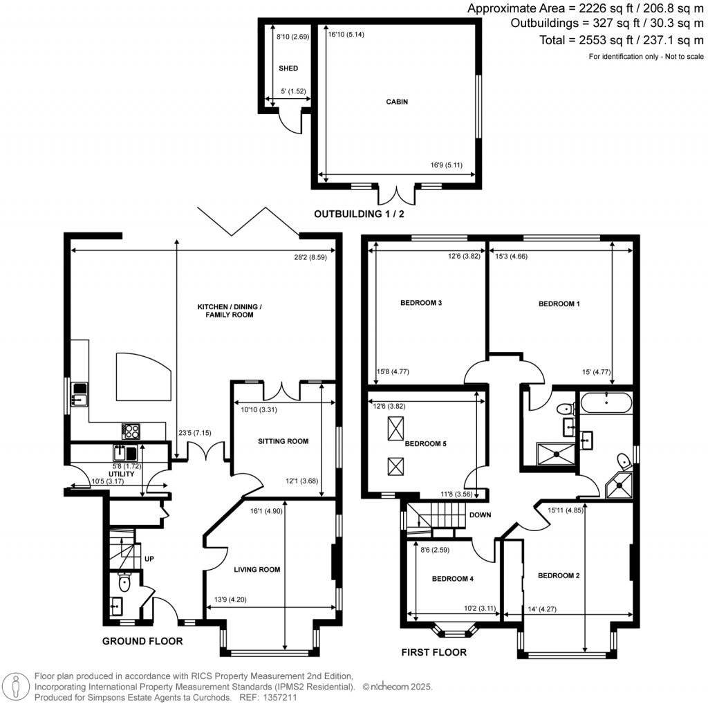 Floorplans For Garrick Close, Hersham, Walton-On-Thames