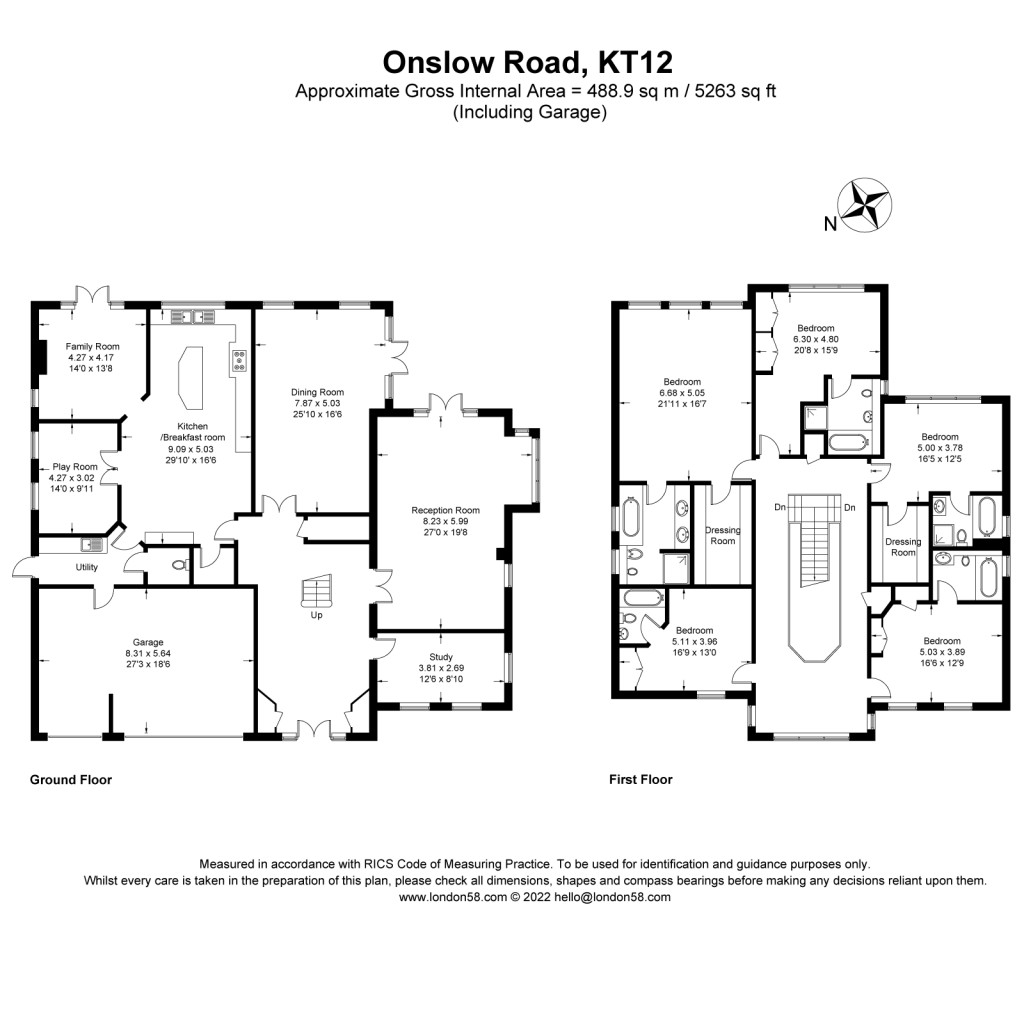 Floorplans For Onslow Road, Burwood Park, Walton-On-Thames, KT12