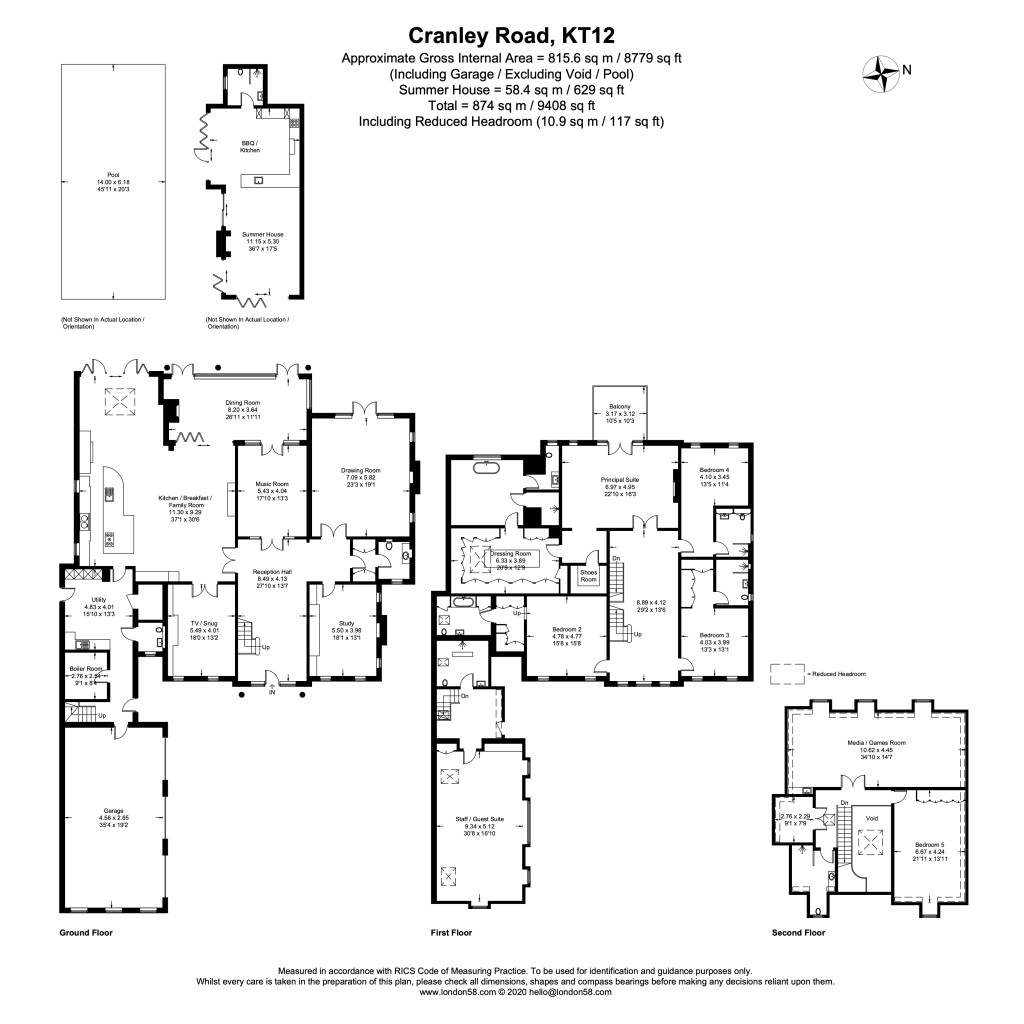 Floorplans For Cranley Road, Burwood Park, KT12