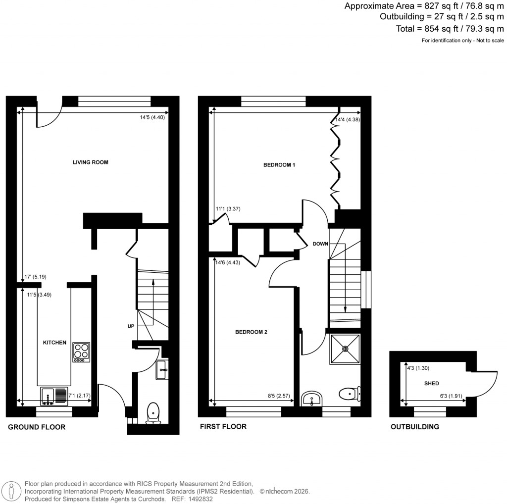 Floorplans For Pleasant Place, Hersham, Walton-On-Thames