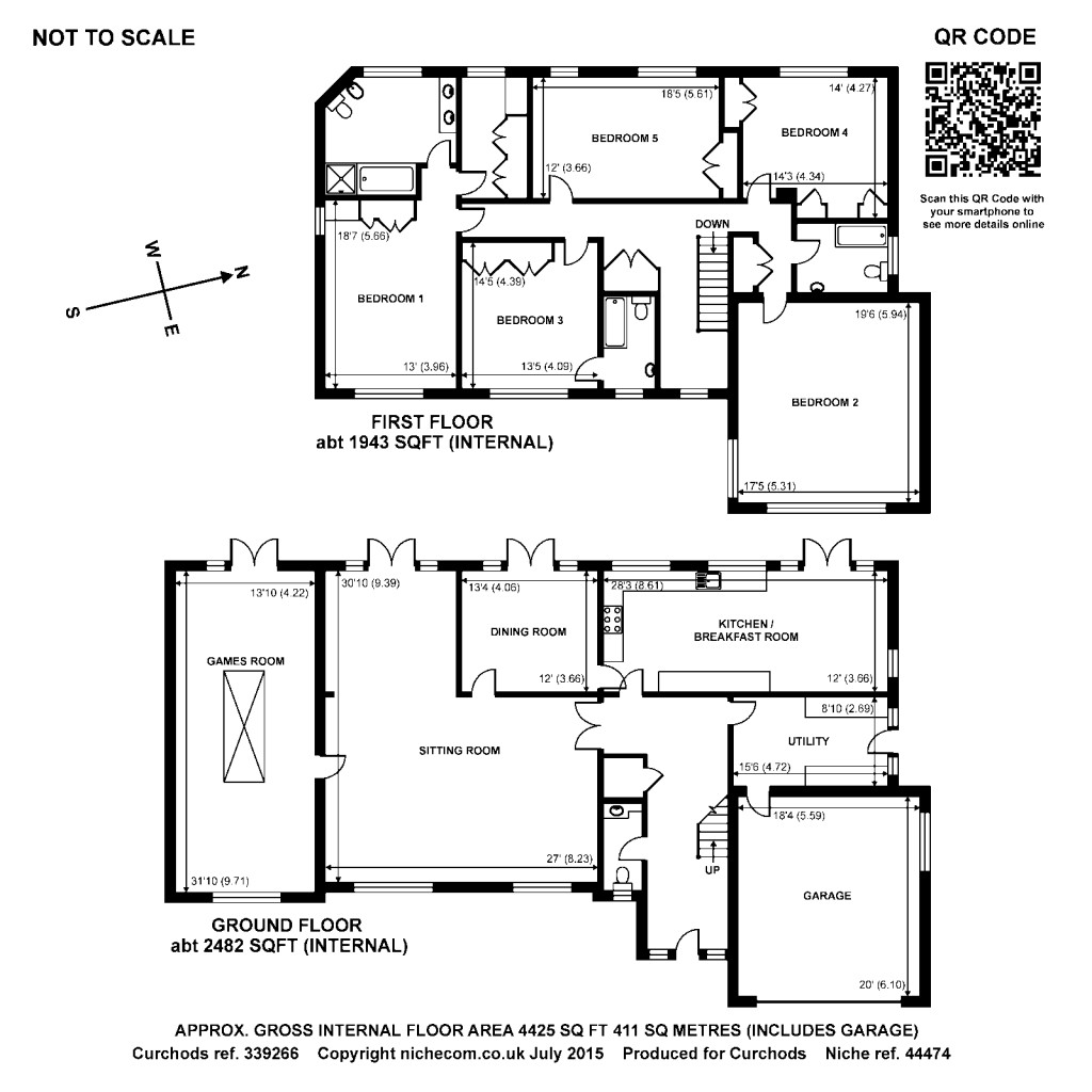 Floorplans For Ince Road, Burwood Park, Walton-on-Thames, KT12