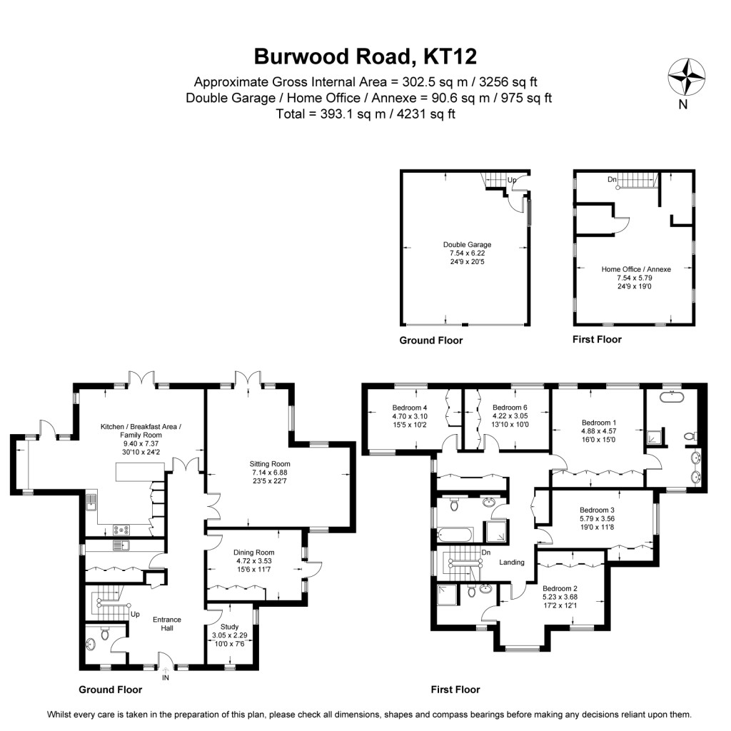 Floorplans For Burwood Road, Walton-On-Thames, KT12