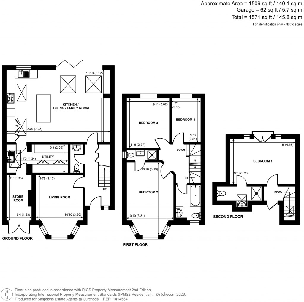 Floorplans For Rydens Avenue, Walton-On-Thames, Surrey