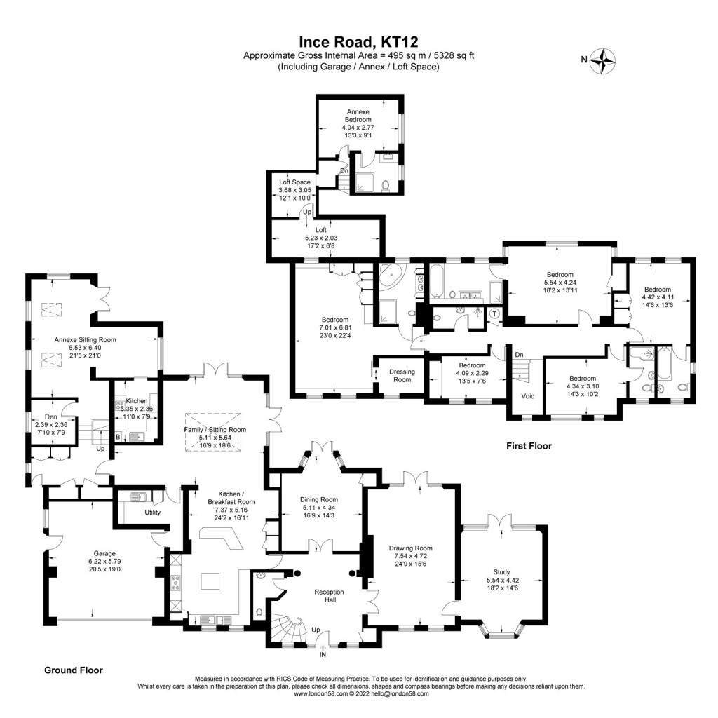 Floorplans For Ince Road, Burwood Park, Walton On Thames, KT12