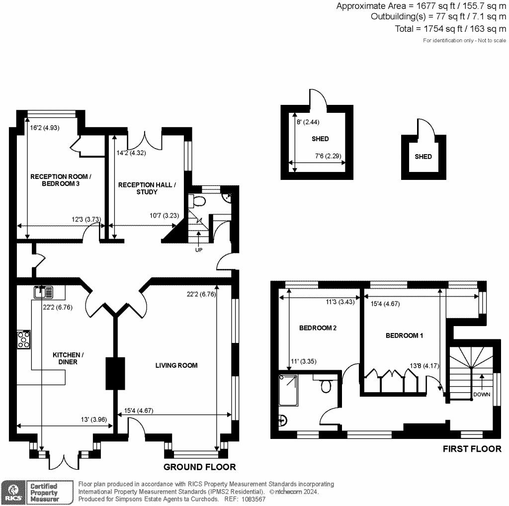 Floorplans For Sidney Road, Walton-On-Thames, KT12