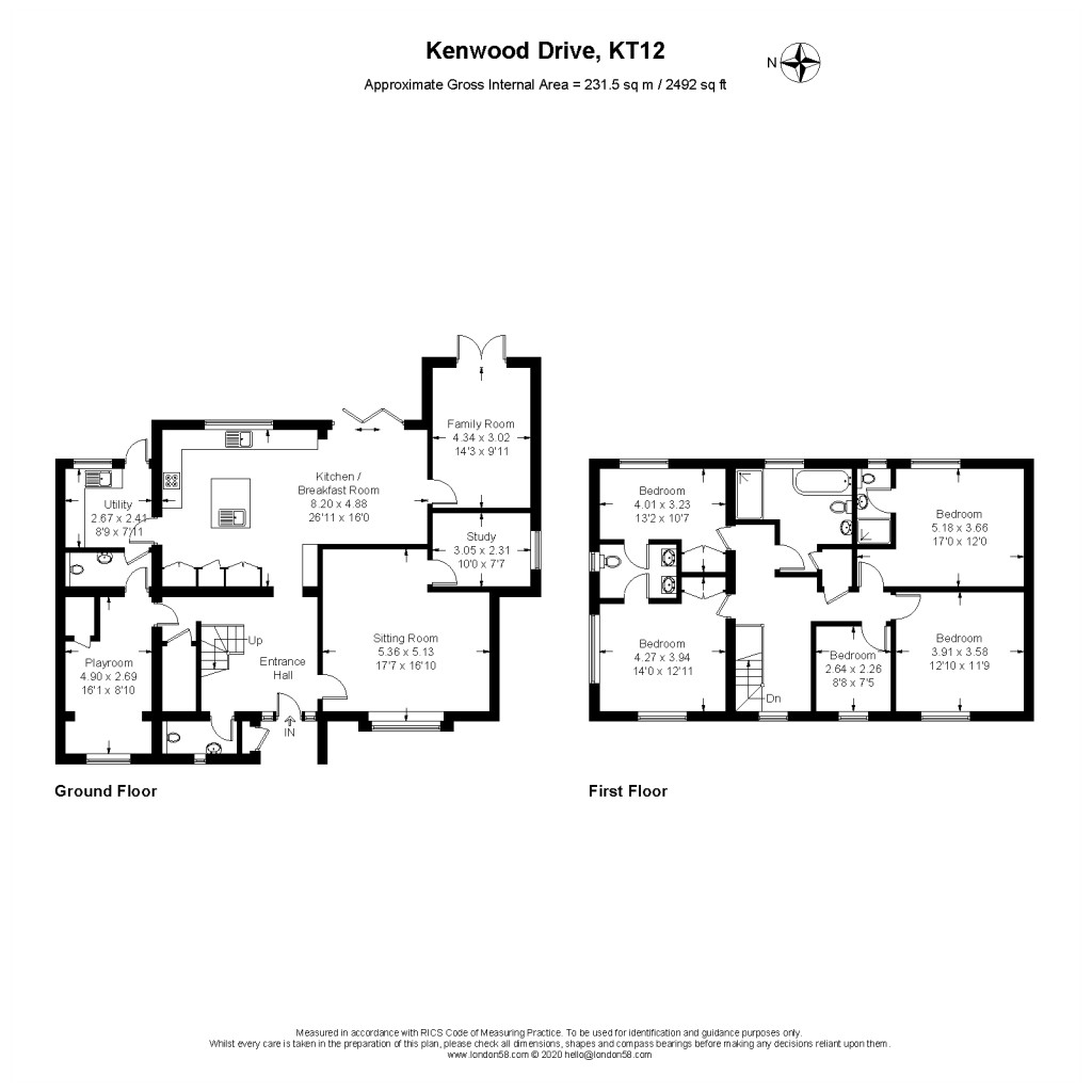 Floorplans For Kenwood Drive, Walton-On-Thames, Surrey