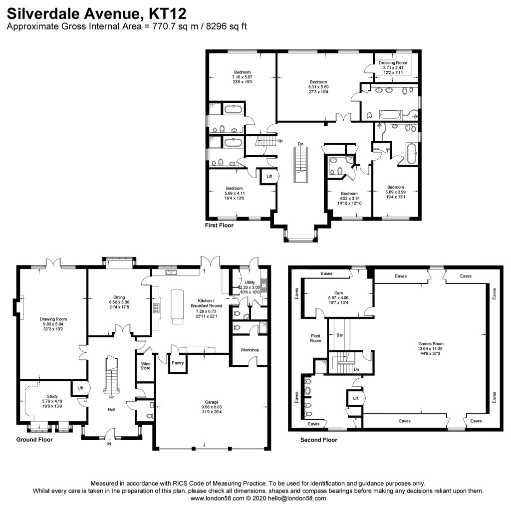 Floorplans For Silverdale Avenue, Ashley Park, Walton-On-Thames, KT12