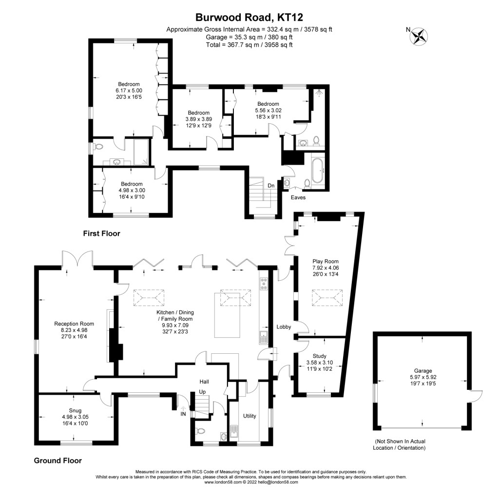 Floorplans For Burwood Road, Walton-On-Thames, Surrey