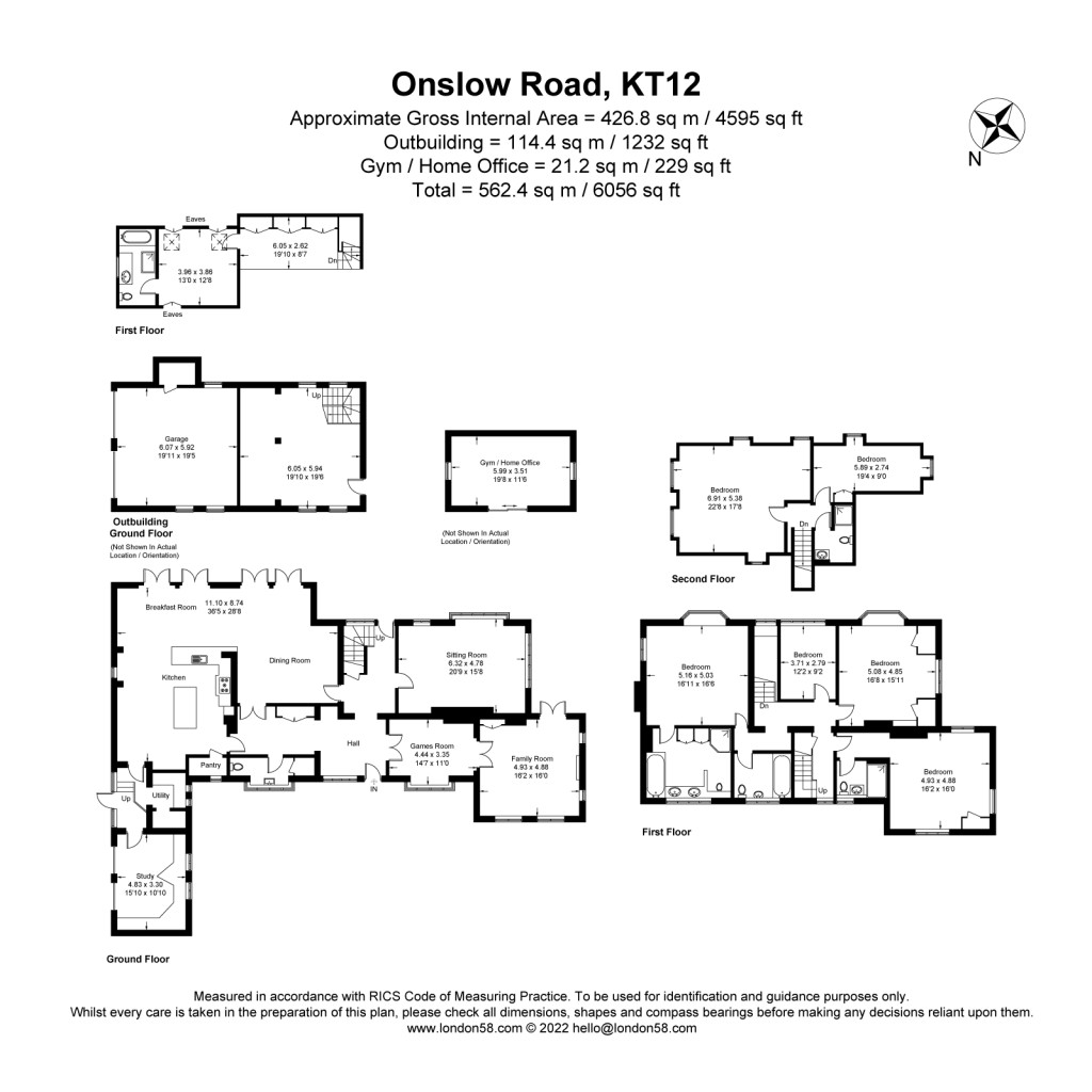 Floorplans For Onslow Road, Burwood Park, KT12