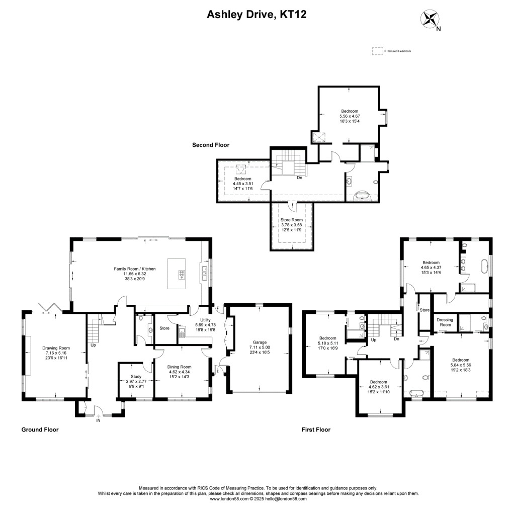 Floorplans For Ashley Drive, Walton-On-Thames, Surrey