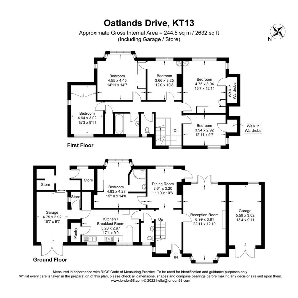 Floorplans For Oatlands Drive, Weybridge, KT13