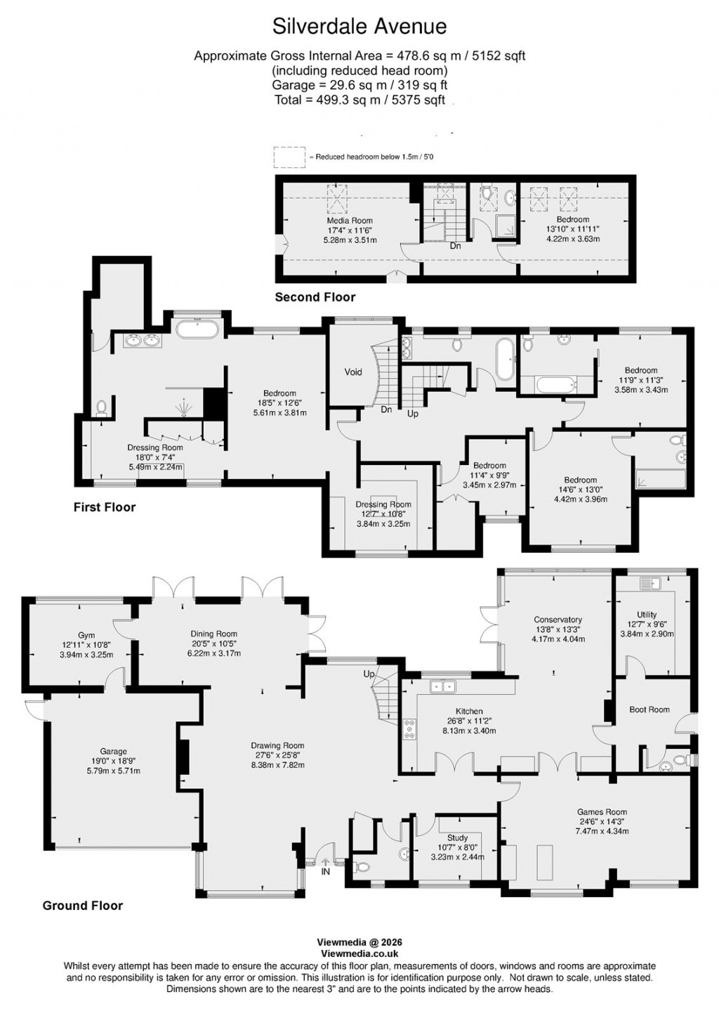 Floorplans For Silverdale Avenue, Ashley Park, Walton-On-Thames