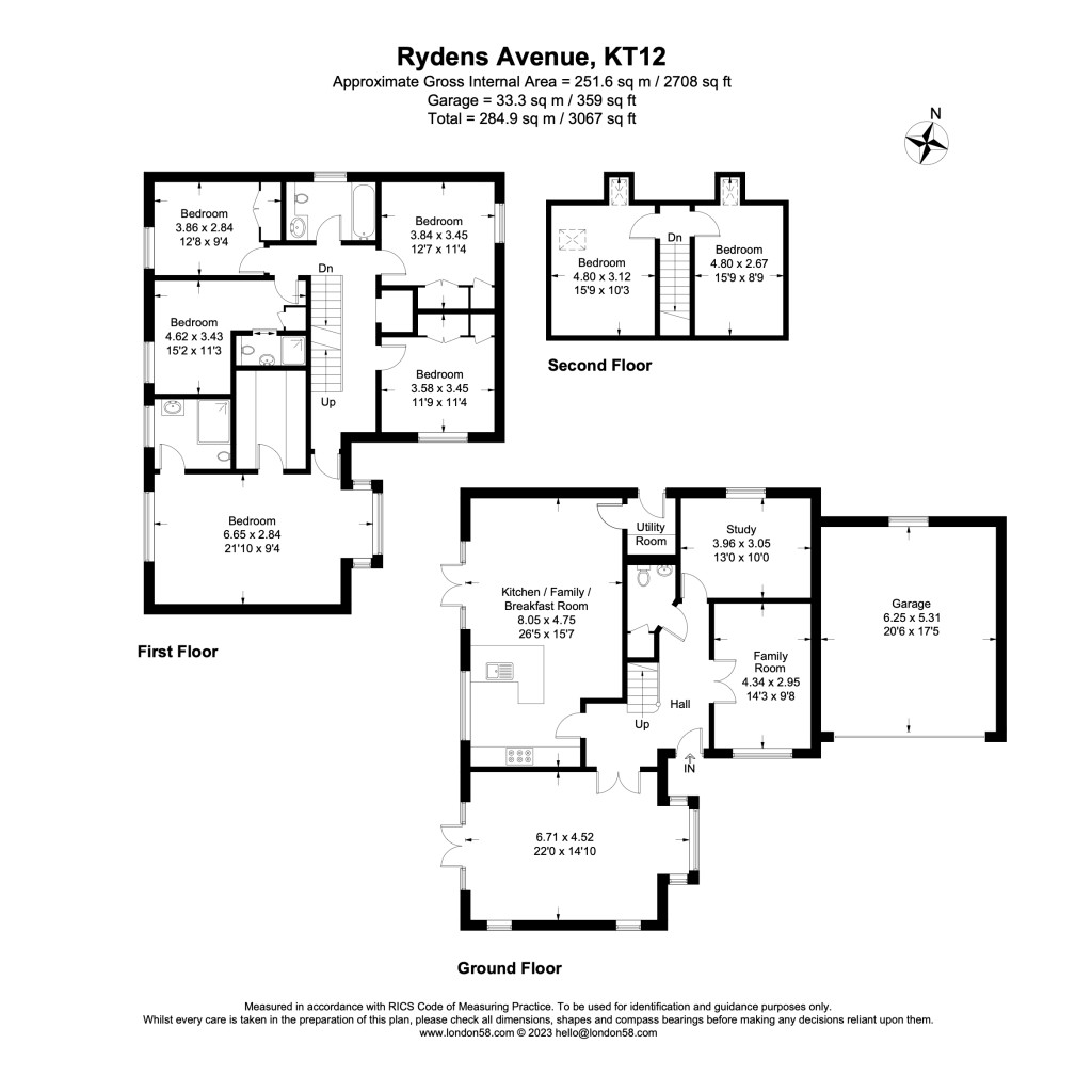 Floorplans For Rydens Avenue, Walton-On-Thames, KT12