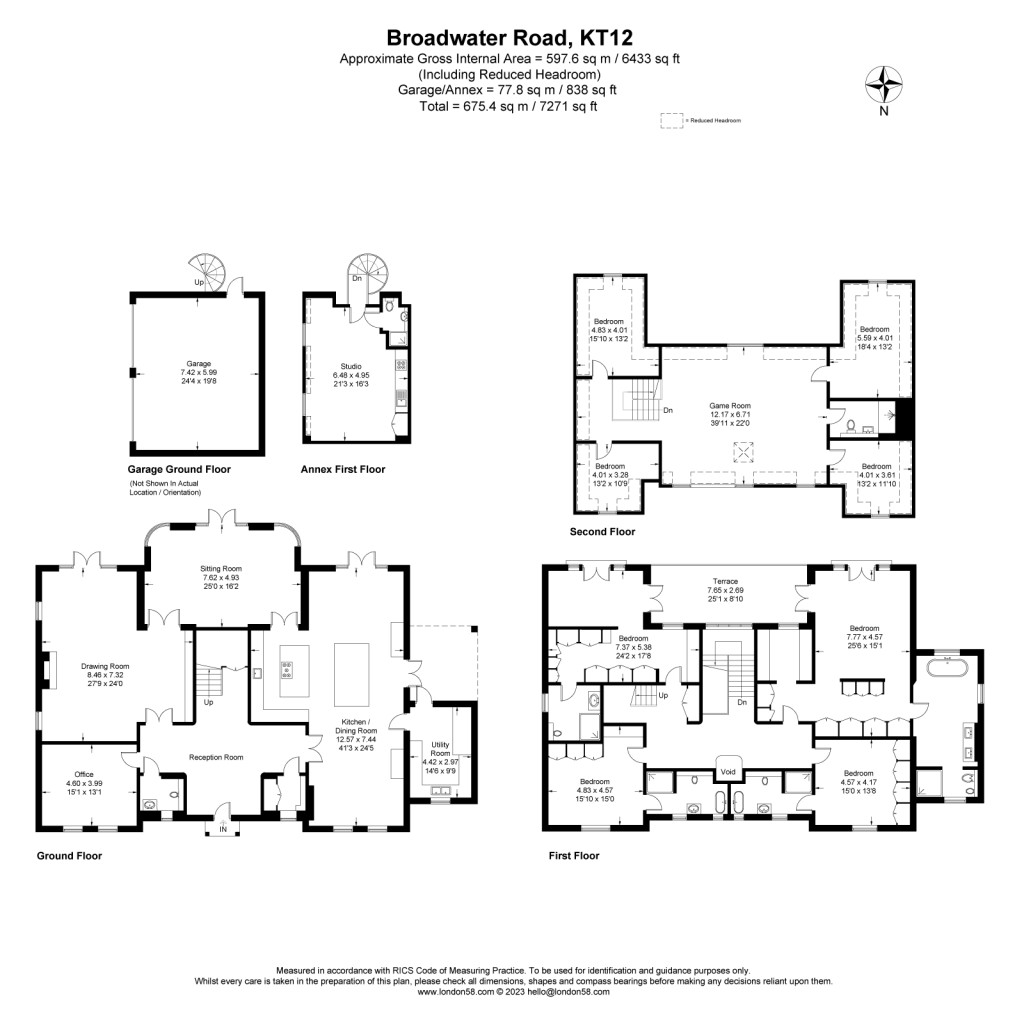 Floorplans For Broadwater Road South, Burwood Park, Walton-on-Thames, KT12