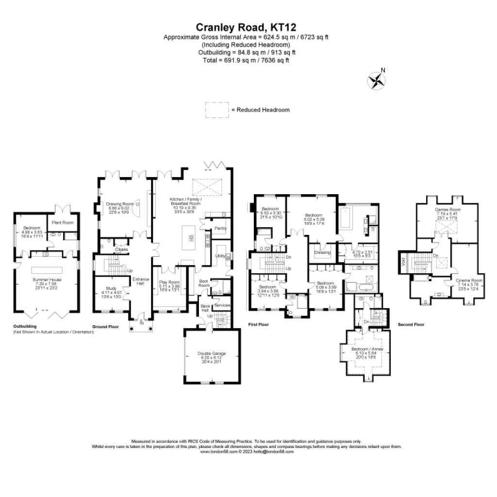 Floorplans For Cranley Road, Burwood Park, Walton-on-Thames, KT12