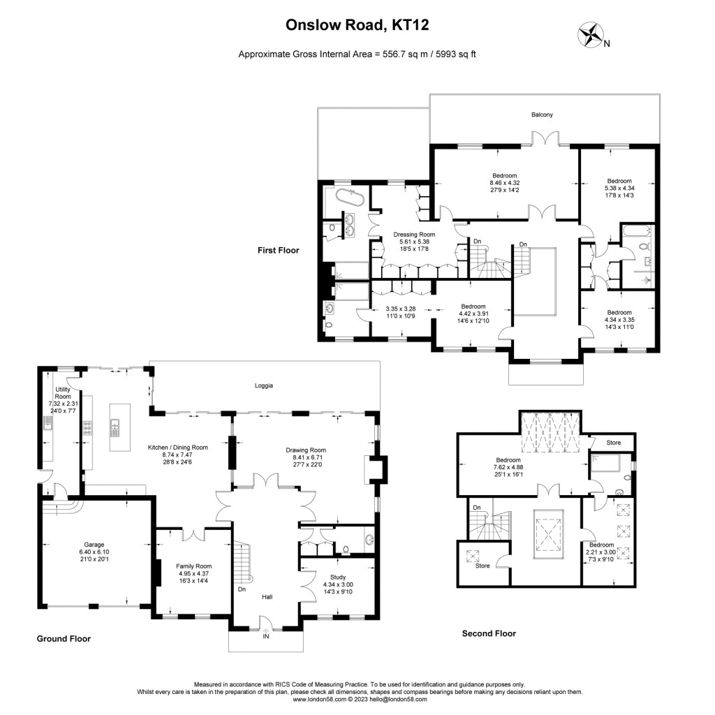 Floorplans For Onslow Road, Burwood Park, Walton-On-Thames, KT12