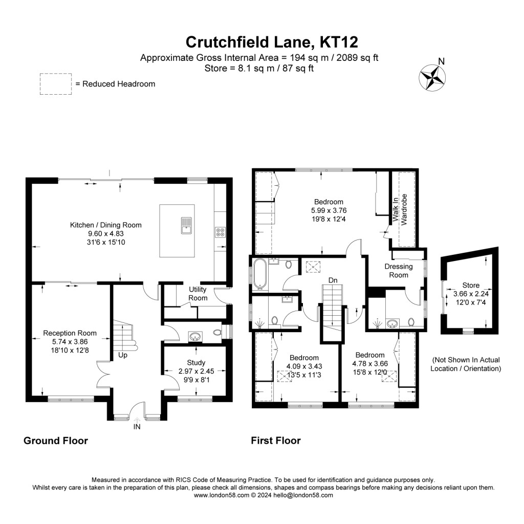 Floorplans For Crutchfield Lane, Walton-On-Thames, KT12