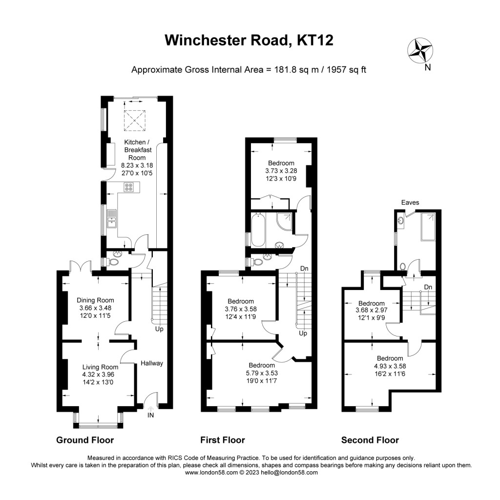 Floorplans For Winchester Road, Walton-On-Thames, KT12
