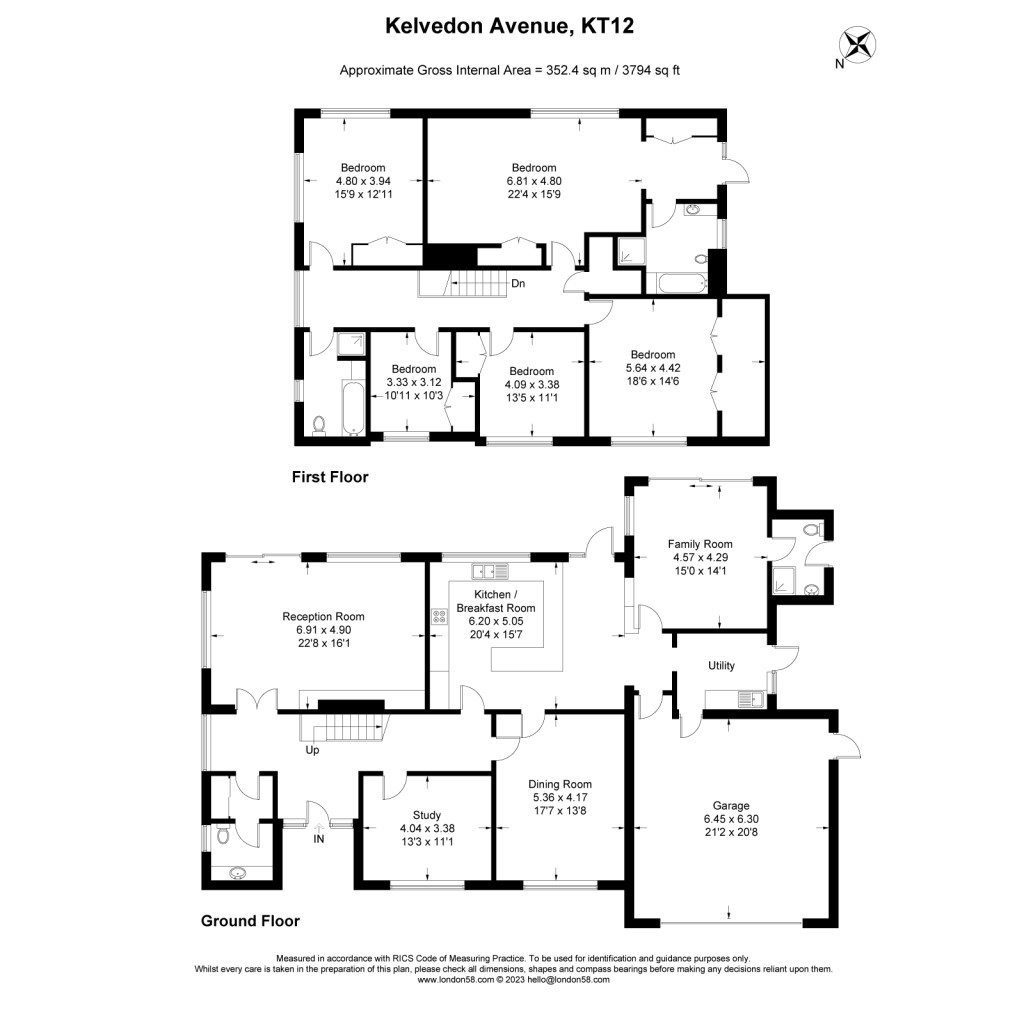Floorplans For Kelvedon Avenue, Burwood Park, Walton-on-Thames, KT12