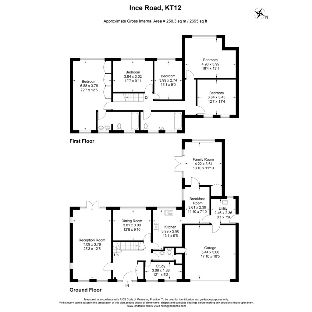 Floorplans For Ince Road, Burwood Park, KT12