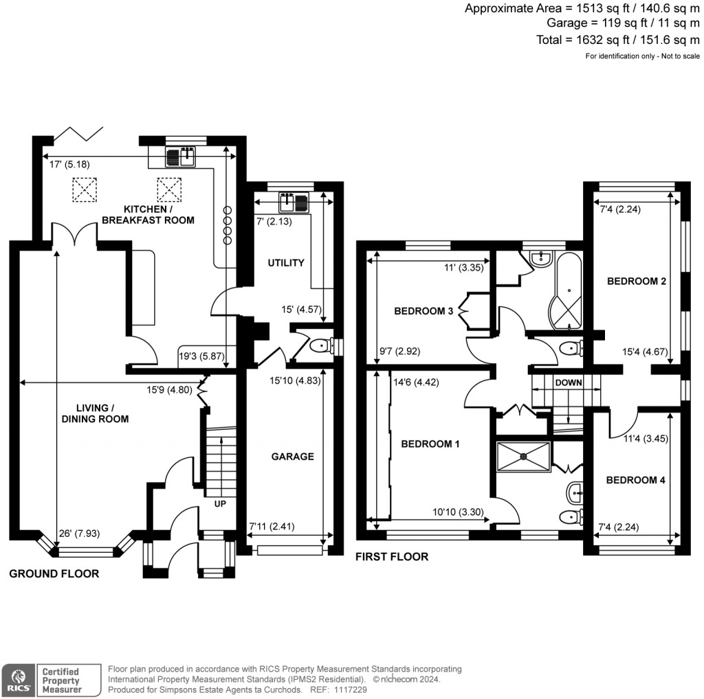 Floorplans For Wolsey Drive, Walton-On-Thames, KT12