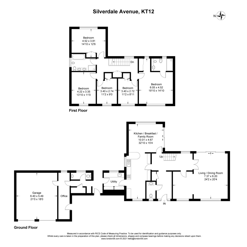 Floorplans For Silverdale Avenue, Ashley Park, Walton-On-Thames, KT12