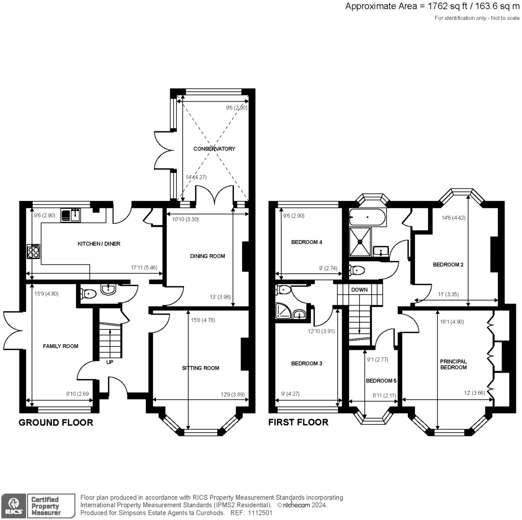 Floorplans For Rydens Avenue, Walton-On-Thames, KT12