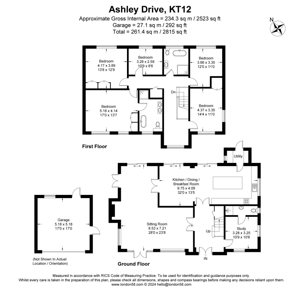 Floorplans For Ashley Drive, Walton-On-Thames, KT12