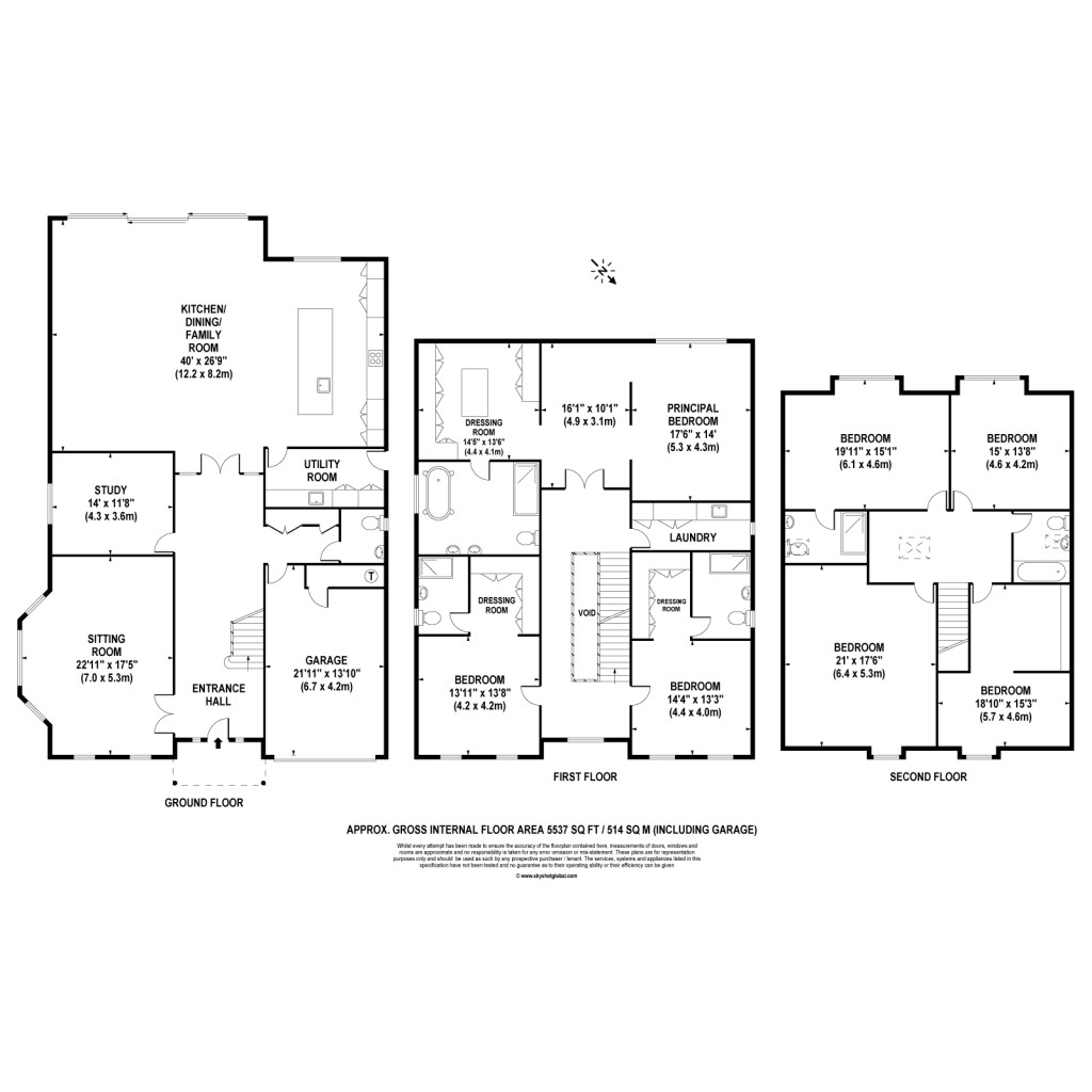 Floorplans For Woodside Road, Cobham, Surrey