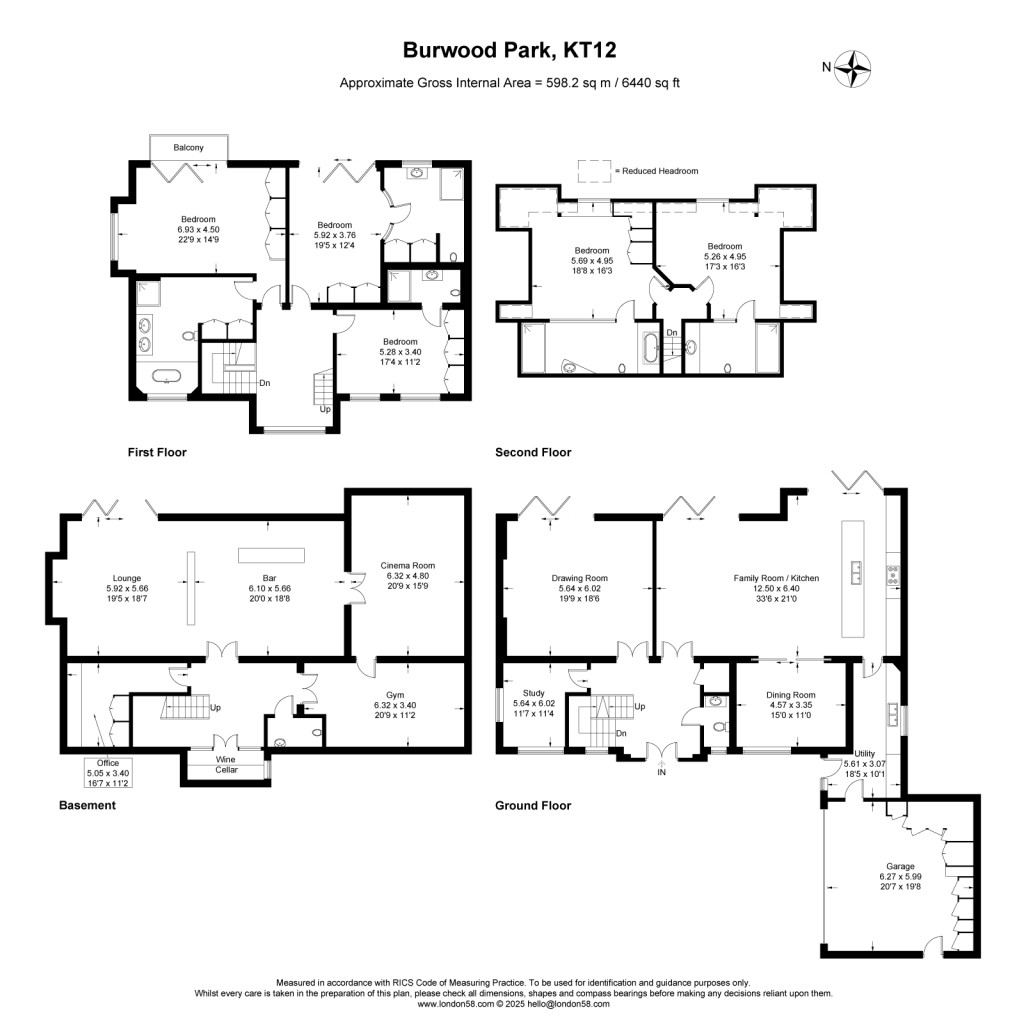 Floorplans For Broadwater Close, Burwood Park, Walton-On-Thames