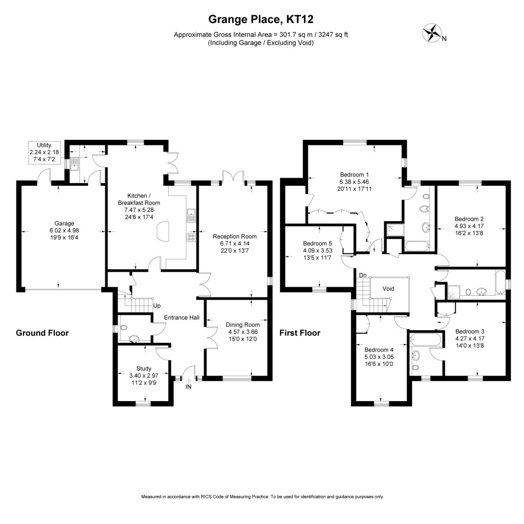 Floorplans For Grange Place, Stompond Lane, Walton-On-Thames, KT12