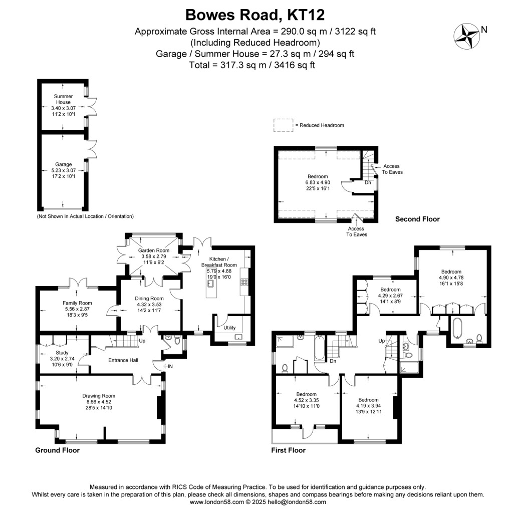 Floorplans For Bowes Road, Walton-On-Thames, KT12