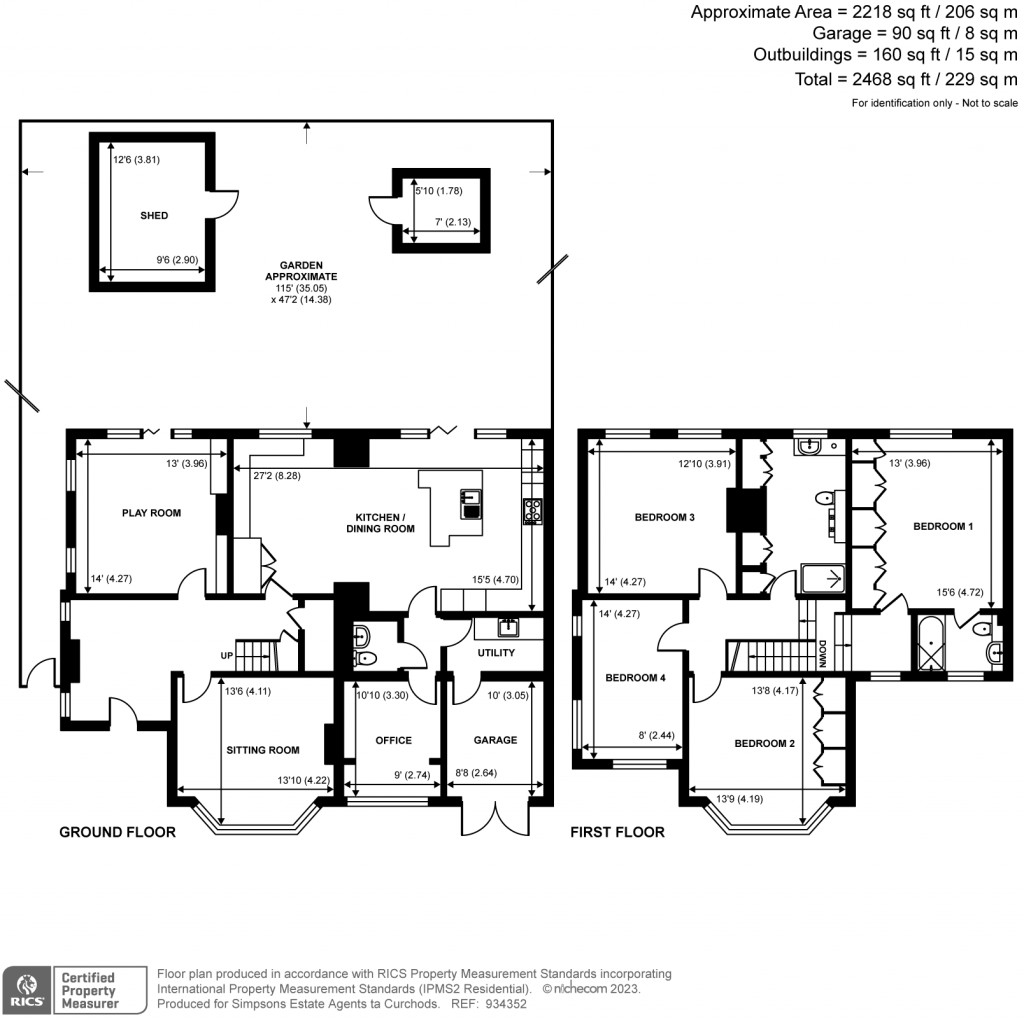 Floorplans For Rydens Avenue, Walton-On-Thames, Surrey