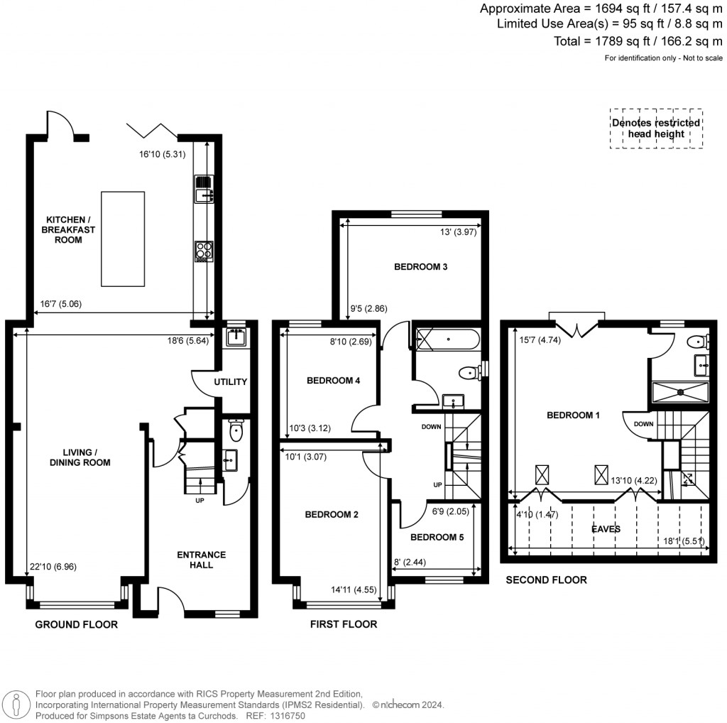 Floorplans For Vaux Crescent, Hersham, Walton-On-Thames