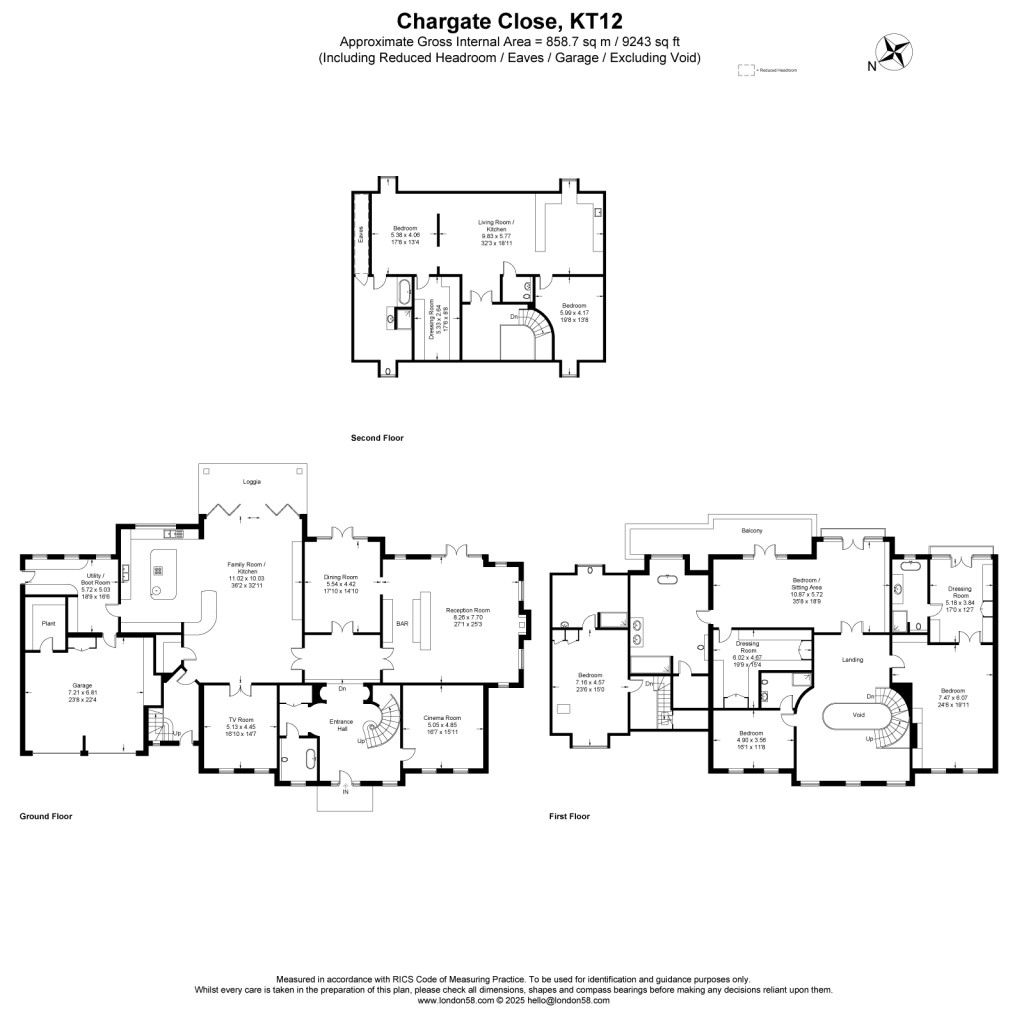 Floorplans For Chargate Close, Burwood Park, Walton-On-Thames