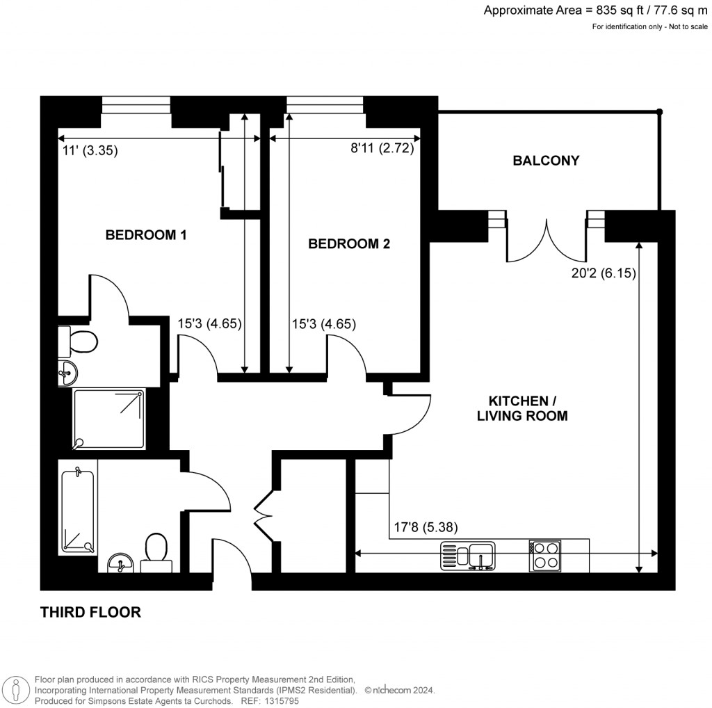 Floorplans For Spitfire Chase, Walton-On-Thames, Surrey