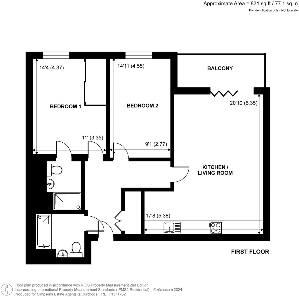 Floorplans For Spitfire Chase, Walton-On-Thames, Surrey
